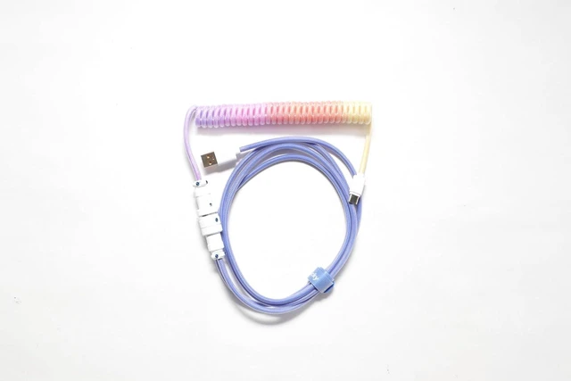 Main image of Ducky Keyboard Coiled Cable V2: Type-C, 5-pin Aviation Plug Terminal, Insulation Resistance, Voltage Withstand, Flame Retardant, PET Nylon Shrink Film, Afterglow Color