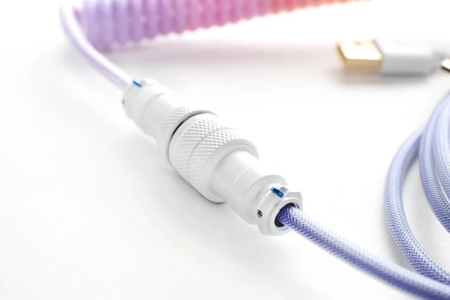 Alt view image 4 of 6 - Ducky Keyboard Coiled Cable V2: Type-C, 5-pin Aviation Plug Terminal, Insulation Resistance, Voltage Withstand, Flame Retardant, PET Nylon Shrink Film, Afterglow Color