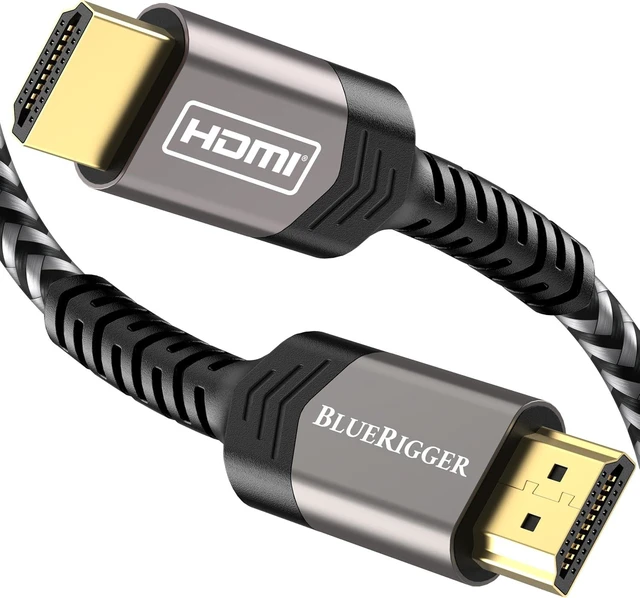 Main image of BlueRigger 4K HDMI Cable 35 FT (4K 30Hz, 18Gbps, HDMI Cord, HDR, High Speed, HDCP2.2, eARC, Cotton Braided) - Long HDMI Cable Compatible with PS5, PS4, Xbox, Apple TV, HDTV, Laptop, PC (Pack of 2)