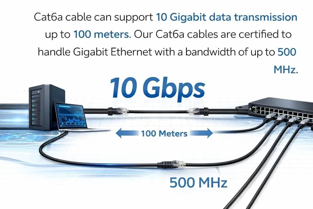 Alt view image 5 of 6 - BRENDAZ (2-Pack) Cat6a Ethernet Cable,100ft.10Gbps Snagless UTP Patch Cord.