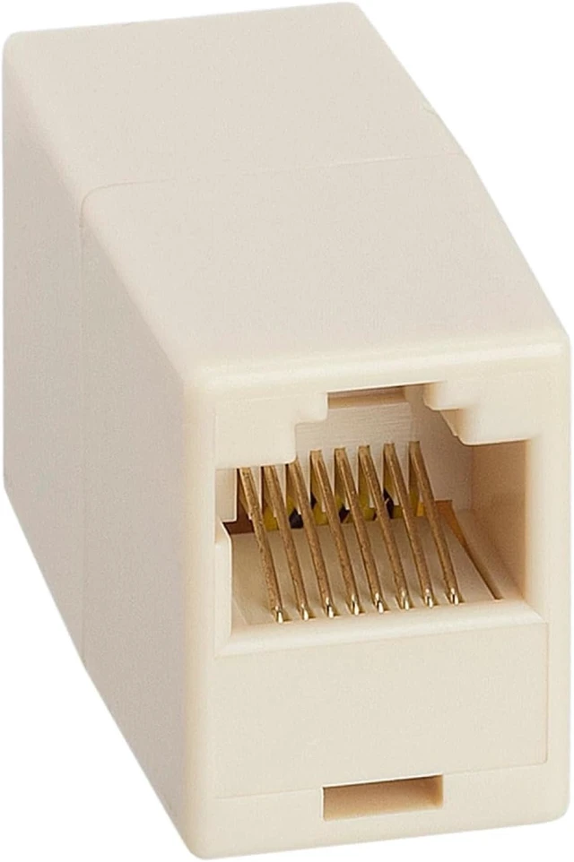 Alt view image 2 of 4 - Cmple - RJ45 Couplers Cat5e Inline Coupler RJ-45 Female to Female Adapter 8P8C Extension LAN Connector Straight Splice for Ethernet Cable - Beige - Pack of 100