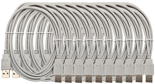 Main image of MICRO CONNECTORS 10 Feet USB 2.0 USB-A to USB-A M/M Cable 10-Pack (E07-124-10P)