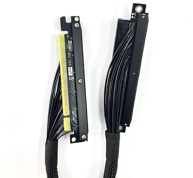 Main image of JMT ADT-M33 PCIe4.0 x16 256Gbps GPU Extension Cable Dual Reverse Right Left Bend 30cm Compatible with Chassis A4 ITX RTX 4090 RX7900xt (M33JP-RR Dual Right-Bent)