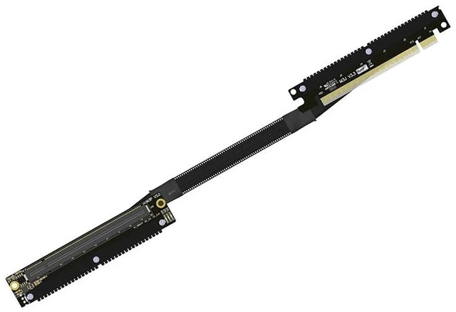 Alt view image 4 of 7 - JMT ADT-M33 PCIe4.0 x16 256Gbps GPU Extension Cable Dual Reverse Right Left Bend 30cm Compatible with Chassis A4 ITX RTX 4090 RX7900xt (M33JP-RR Dual Right-Bent)
