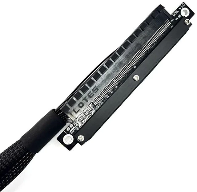 Alt view image 5 of 7 - JMT ADT-M33 PCIe4.0 x16 256Gbps GPU Extension Cable Dual Reverse Right Left Bend 30cm Compatible with Chassis A4 ITX RTX 4090 RX7900xt (M33JP-RR Dual Right-Bent)