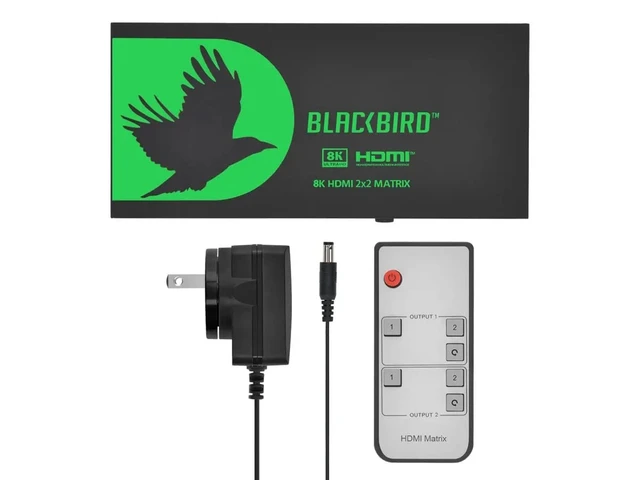 Alt view image 6 of 6 - Monoprice 2x2 HDMI Matrix with Audio Extraction, 8K@60Hz, 4K@120Hz, 40Gbps, HDMI 2.1, HDCP 2.3, HDR10+ and Dolby Vision, for HDTV, Xbox, PS5/4/3, Blu-Ray Player, Fire TV, Roku - Blackbird Series