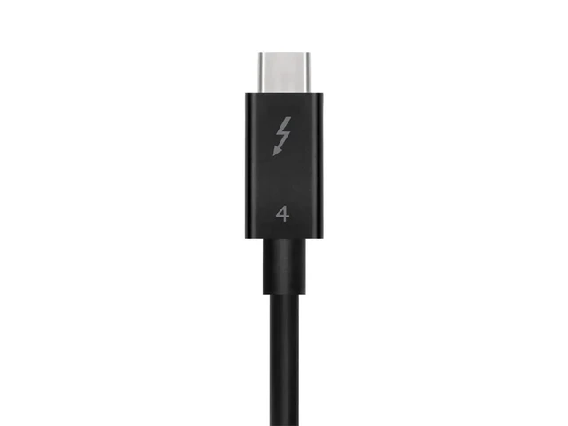 Alt view image 5 of 6 - Monoprice Thunderbolt 4 Cable - Intel Certified, 40Gbps, 240 Watts Power Delivery, 8K Ultra HD, 1 Meter, Black