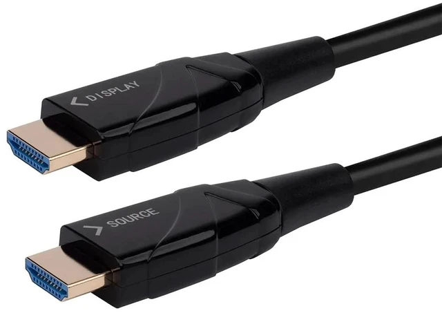 Main image of Monoprice 4K High Speed HDMI Cable - 4K@60Hz, 18Gbps, YCbCr 4:4:4, AOC, HDR, Compatible with Blu-ray, Play Station 5, HDTV, Roku TV, and More, 15 Meters (49 Feet) Black - SlimRun AV Series