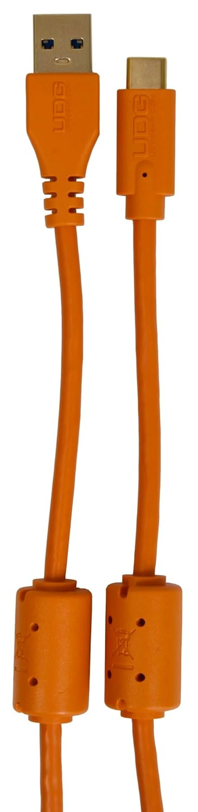 Alt view image 6 of 7 - UDG Ultimate USB Cable - USB 3.2 C-A - High-Speed, Audio Optimized - Orange, Straight, 4.9 ft (U98001OR)