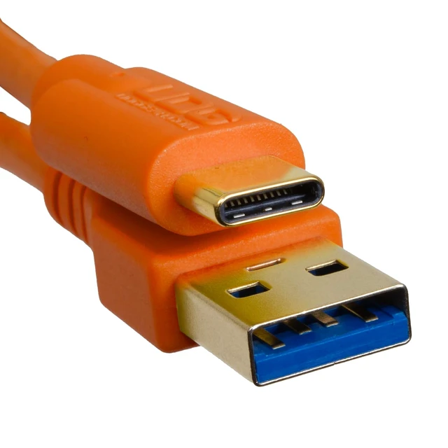 Alt view image 5 of 7 - UDG Ultimate USB Cable - USB 3.2 C-A - High-Speed, Audio Optimized - Orange, Straight, 4.9 ft (U98001OR)