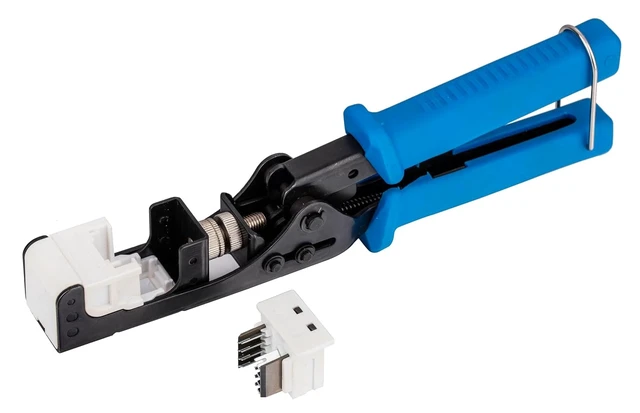 Alt view image 6 of 7 - SATMAXIMUM RJ45 Punch Down Tool Kit for 45° Keystone Jacks, Speed Termination Tool with 10 Pack Cat5e 45° Keystone Connectors, Network Installation Tool (Black)
