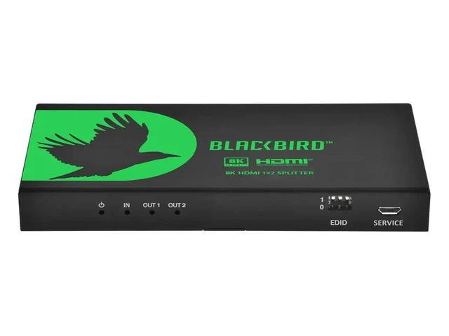 Alt view image 2 of 6 - Monoprice 1x2 HDMI Splitter with Audio Extraction, 8K@60Hz, 4K@120Hz, 40Gbps, HDMI 2.1, HDCP 2.3, HDR10+ and Dolby Vision, for HDTV, Xbox, PS5/4/3, Fire TV, Roku, PC, Projector - Blackbird Series