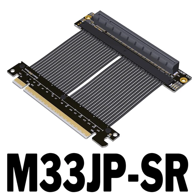 Alt view image 2 of 7 - JMT ADT-M33 JM JK PCIe 4.0 x16 Graphics Card Extension Cable Gen4 256Gbps 15CM Compatible with ATX Chassis RTX4090 RX7900xtx GPU (M33JP-SR 25CM)