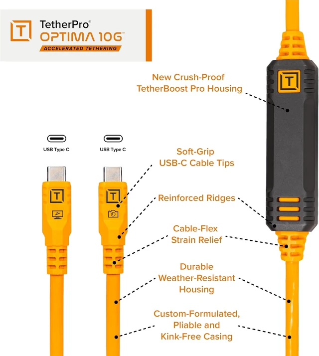 Alt view image 4 of 5 - Tether Tools Starter Tethering Kit w/15' USB-C Cable, TetherGuard Bag