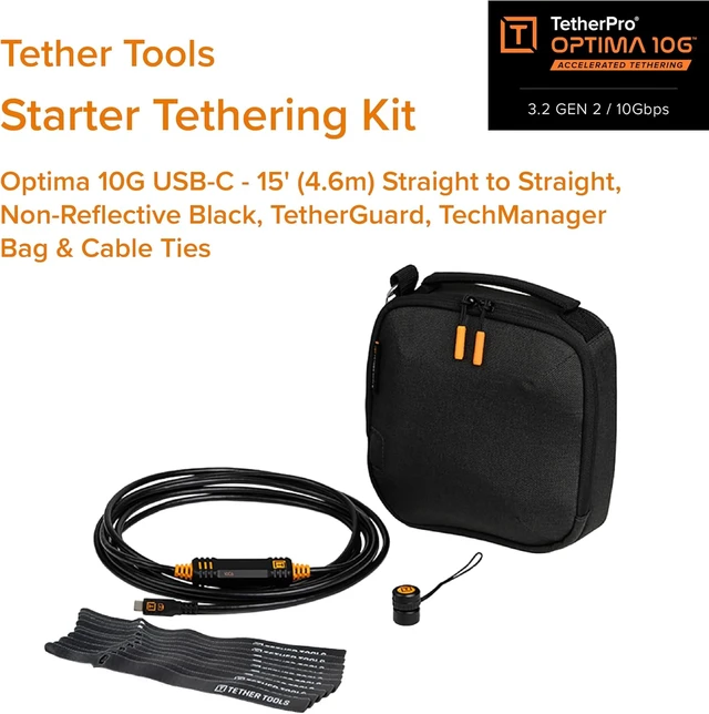 Alt view image 2 of 5 - Tether Tools Starter Tethering Kit w/15' USB-C Cable, TetherGuard Bag