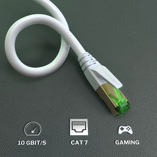 Alt view image 2 of 7 - KabelDirekt Cat 7 Ethernet Cable 10Gbps 100ft, White