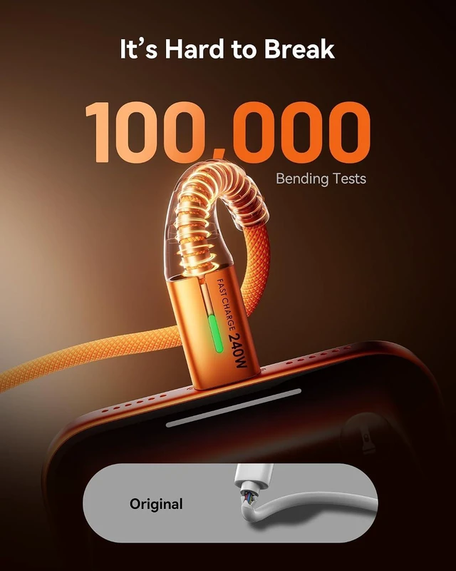 Alt view image 4 of 7 - INIU USB C to USB C Cable, 240W Fast Charging Type C Charger Cord for MacBook Pro Charger, 100W GaN Tech Fast Charging, 3-Port Compact Foldable Charger with USB C Cable