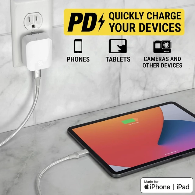 Alt view image 3 of 7 - Scosche CC4B4WT StrikeLine USB4, 4FT USB-C to USB-C Charging Cable with 240W Fast Charging and 40Gbps Data Transfer, Cord Compatible with Thunderbolt 3, MacBook, iPhone 16, iPad, Galaxy, 4K/8K Display