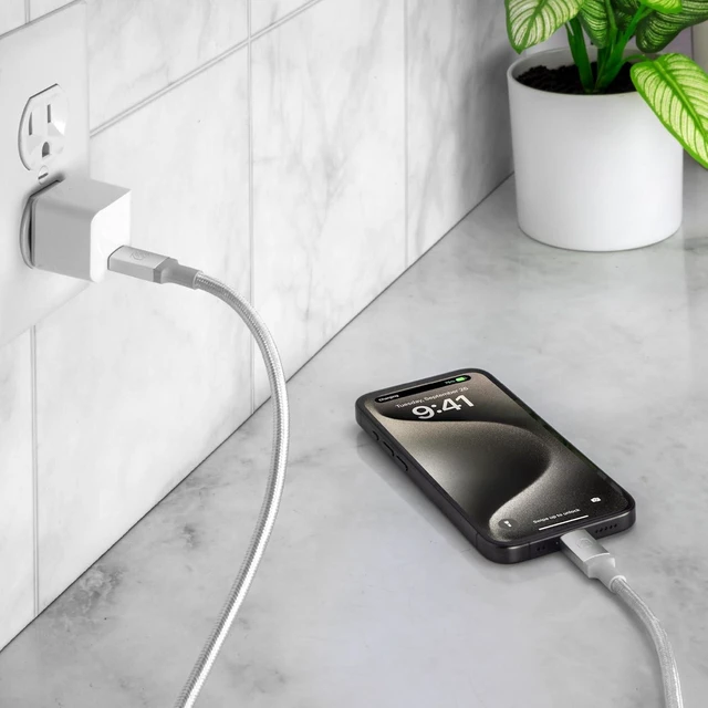 Alt view image 7 of 7 - Scosche CC4B4WT StrikeLine USB4, 4FT USB-C to USB-C Charging Cable with 240W Fast Charging and 40Gbps Data Transfer, Cord Compatible with Thunderbolt 3, MacBook, iPhone 16, iPad, Galaxy, 4K/8K Display