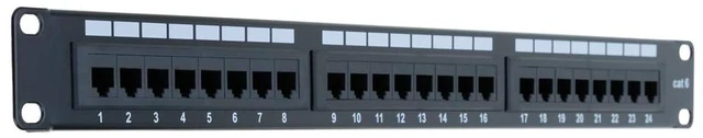 Alt view image 6 of 7 - SATMAXIMUM Cat6 Patch Panel 12 24 48 Port 19 Inch Ethernet RJ45 Network Patch Panel with Lasing Bar Rackmount 1U 2U for Cat6, Cat5e, Cat5 Cabling (24 Port)