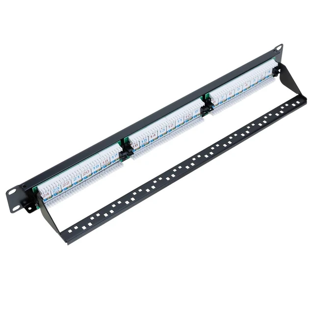 Alt view image 4 of 5 - SATMAXIMUM Cat6 Patch Panel 12 24 48 Port 19 Inch Ethernet RJ45 Network Patch Panel with Lasing Bar Rackmount 1U 2U for Cat6, Cat5e, Cat5 Cabling (24 Port)