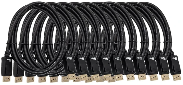Main image of MICRO CONNECTORS 6 Feet DisplayPort 1.4 Cable VESA Certified with Latch 10-Pack (M05-14DPV6-10P)