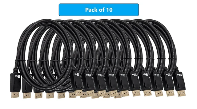 Alt view image 2 of 5 - MICRO CONNECTORS 6 Feet DisplayPort 1.4 Cable VESA Certified with Latch 10-Pack (M05-14DPV6-10P)