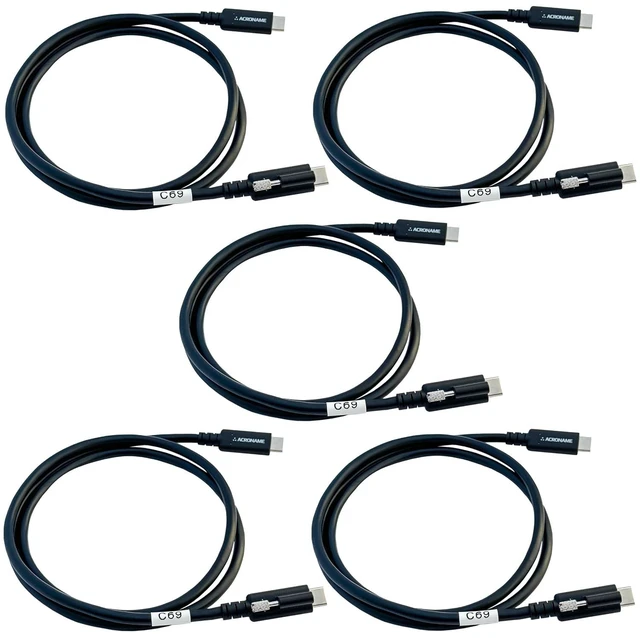 Alt view image 2 of 6 - Acroname USB-C USB4 Cable 40Gbps 240W EPR Single Screw Lock 1m Coax 5-Pack