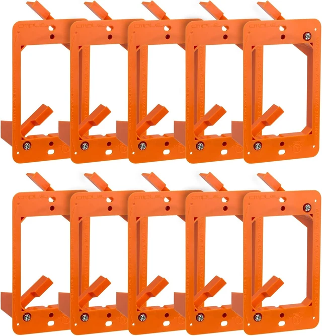 Alt view image 3 of 7 - Cmple - Blue Cat6 Cable 1000ft Bulk LAN Ethernet Cord 23AWG CMR Riser 10 Gbps 550 MHz + 10 Pack 1 Gang Low Voltage Drywall Mounting Bracket Bundle