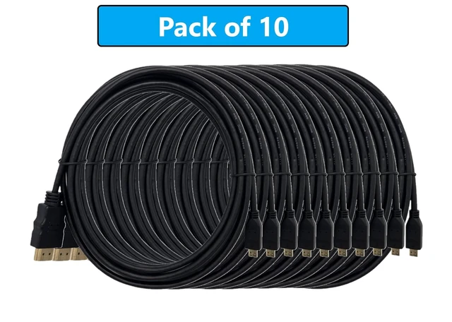 Alt view image 2 of 5 - MICRO CONNECTORS 1 Feet HDMI to Micro HDMI Cable with Ethernet 10-Pack