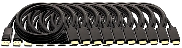 Main image of MICRO CONNECTORS 10 Feet DisplayPort to HDMI Cable 4K with Latch 10-Pack