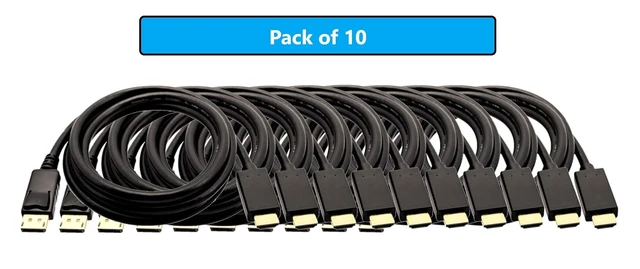 Alt view image 2 of 4 - MICRO CONNECTORS 10 Feet DisplayPort to HDMI Cable 4K with Latch 10-Pack