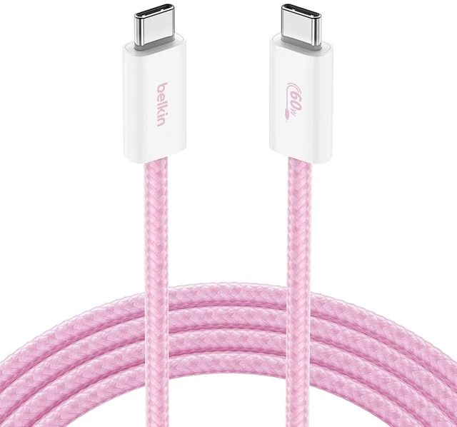 Main image of Belkin USB C to USB C 60W Braided Cable iPhone Charger Cord 78.39 inches (Pack of 6)