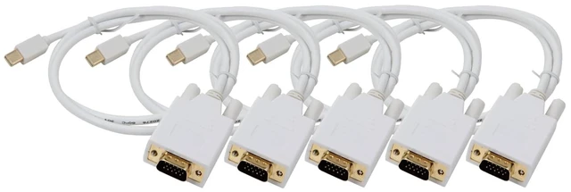 Main image of MICRO CONNECTORS 15 Feet Mini DisplayPort to VGA Cable (32AWG) 5-Pack