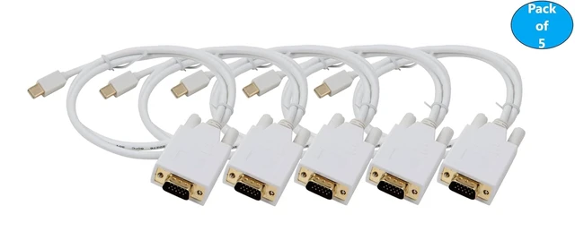 Alt view image 2 of 4 - MICRO CONNECTORS 15 Feet Mini DisplayPort to VGA Cable (32AWG) 5-Pack