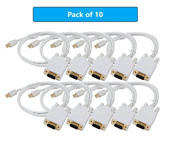 Alt view image 2 of 4 - MICRO CONNECTORS 15 Feet Mini DisplayPort to VGA Cable (32AWG) 10-Pack