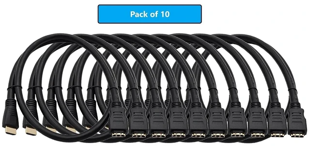 Alt view image 2 of 5 - MICRO CONNECTORS 3 Feet HDMI Extension (24AWG) Cable with Ethernet 10-Pack (H2-003EX-10P)