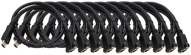 Main image of MICRO CONNECTORS 10 Feet HDMI Panel Mount Type Extension (28AWG) Cable with Ethernet (10-Pack) (H2-10PMEX-10P)