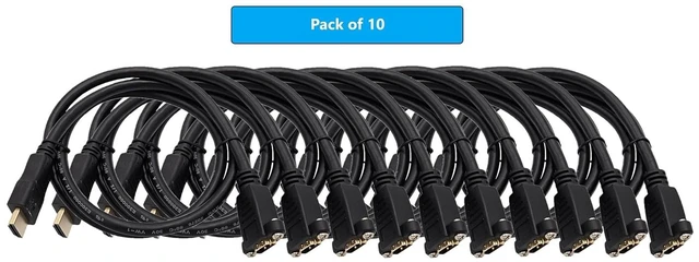 Alt view image 2 of 5 - MICRO CONNECTORS 10 Feet HDMI Panel Mount Type Extension (28AWG) Cable with Ethernet (10-Pack) (H2-10PMEX-10P)