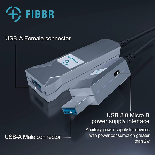 Alt view image 3 of 7 - USB A to USB A Fiber Optical Extendable Cable 30m/100ft, Long Distance USB A Cable