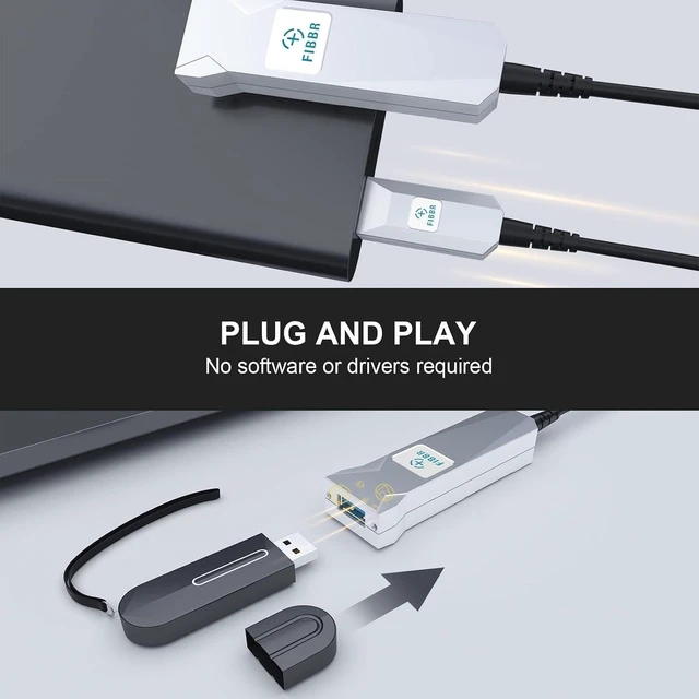 Alt view image 4 of 7 - USB A to USB A Fiber Optical Extendable Cable 30m/100ft, Long Distance USB A Cable
