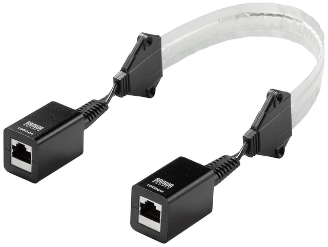 Main image of Sanwa Supply CAT6A Extension LAN Cable for Gaps (PoE Compatible) KB-FL6ASTP-EX