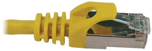 Main image of Eaton Tripp Lite N262-S01-YW Cat6a 10G Shielded Slim STP Ethernet Cable, Snagless RJ45 Patch Cord, PoE, 600MHz, 28AWG, 1 ft Yellow, Cloud Care Pre-Configured Bundle Eligible (10 Pack)