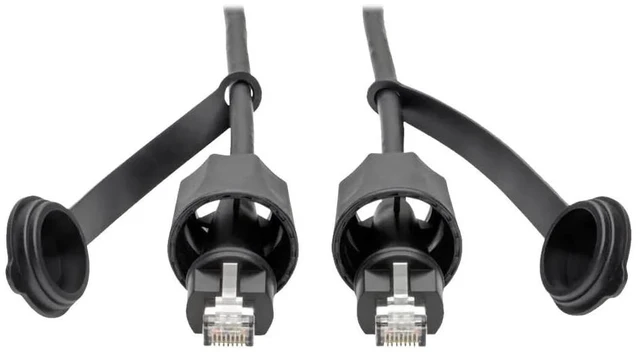 Main image of Tripp Lite N206-PC10-IND Cat5e/Cat6 Ethernet Patch Cable 10 ft RJ45 M/M IP68 Waterproof Shielded STP Outdoor CMX PoE TAA Compliant Black, Cloud Care Pre-Configured Bundle Eligible (1 Pack)