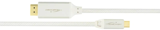 Alt view image 4 of 6 - KabelDirekt USB-C to HDMI Monitor Cable 3ft 4K, White