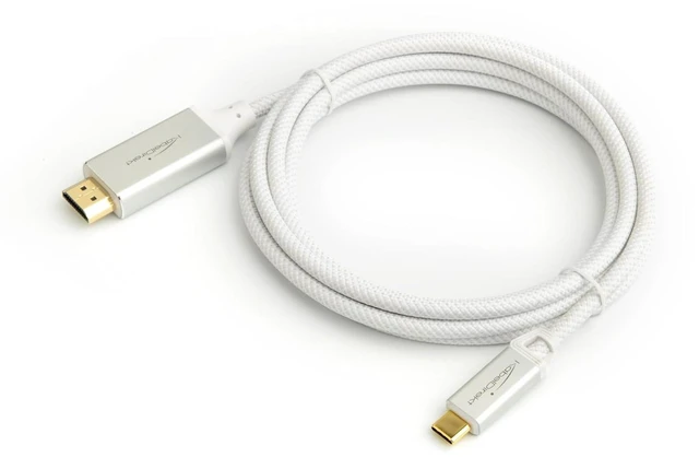 Alt view image 5 of 6 - KabelDirekt USB-C to HDMI Monitor Cable 3ft 4K, White