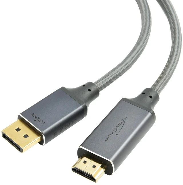 Main image of KabelDirekt DisplayPort to HDMI Cable, Adapter 10ft 4K/60Hz, Gray