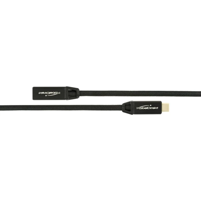Alt view image 3 of 6 - KabelDirekt USB-C Extension 6.6ft 4K, 10Gbps, 100W, Black
