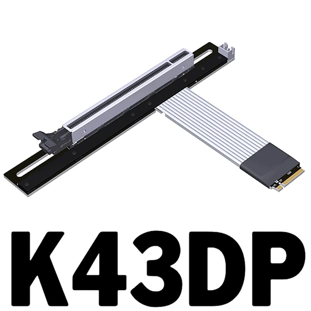 Alt view image 2 of 6 - JMT ADT-K43D M.2 NGFF NVMe Key M to PCI-E x16 Extension Cable SATA Power Cable PCIe4.0 x4 High Speed for STX Motherboard Graphics Card GPU (K43DP,15CM)