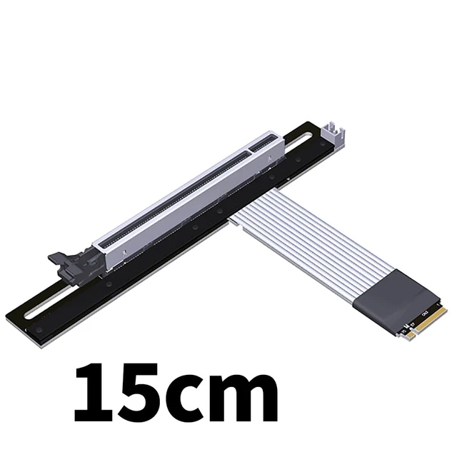 Alt view image 3 of 6 - JMT ADT-K43D M.2 NGFF NVMe Key M to PCI-E x16 Extension Cable SATA Power Cable PCIe4.0 x4 High Speed for STX Motherboard Graphics Card GPU (K43DP,15CM)